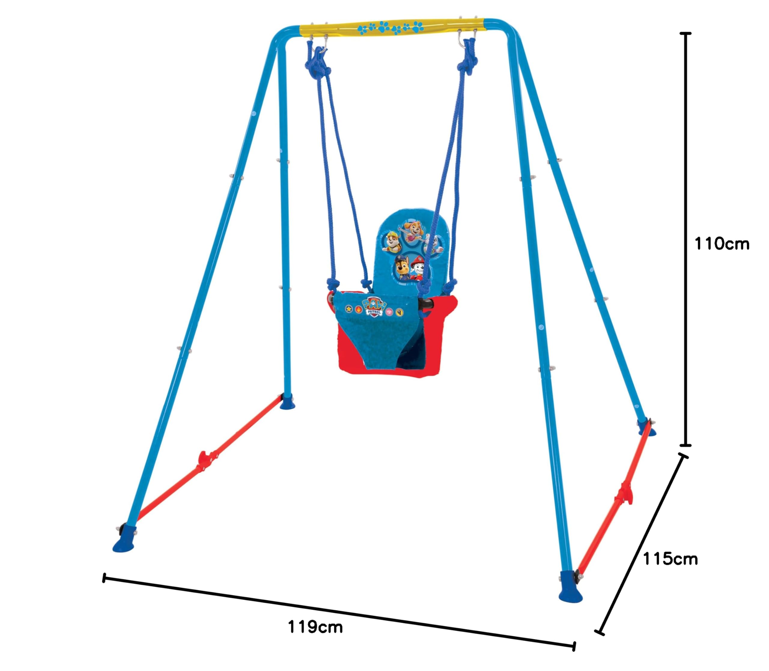 Paw Patrol M008668 Szybka składana huśtawka dla malucha, wielokolorowa, 119 cm x 115 cm x 110 cm