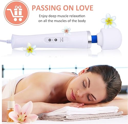 Miniatura 7 de Potente masajeador de mano con cable con 10 ajustes de pulso, vibración fuerte para mujeres, herramienta de relajación corporal de mano, masaje para