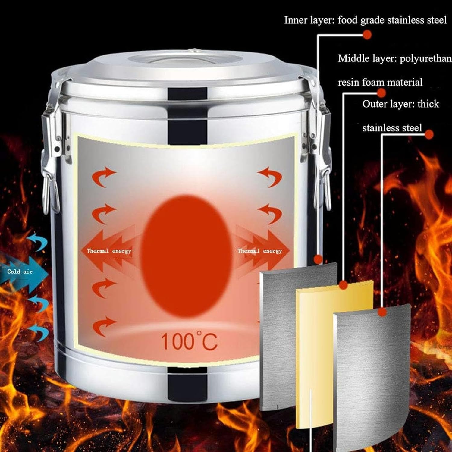 304 Stainles Steel Insulated Beverage Dispenser, Thermos Container with Spigot, Warmer Urn for Water Coffee Milk Tea