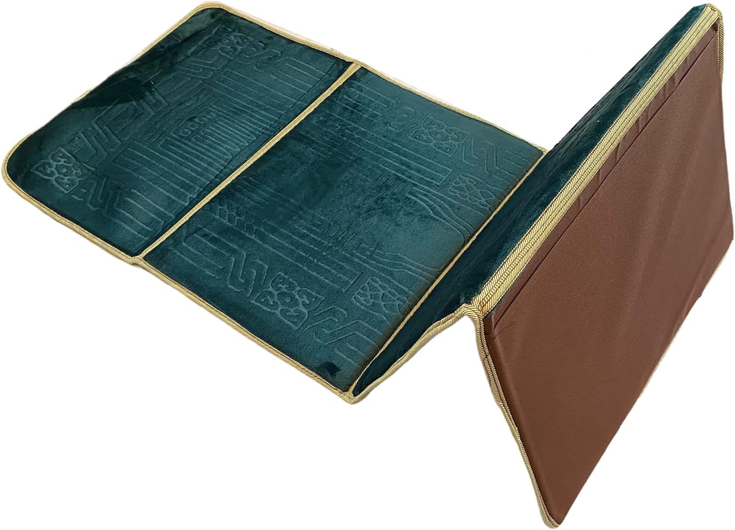 Generic Foldable PrayerMeditation Mat with Back Rest Sajjada Janamaz Dark Green