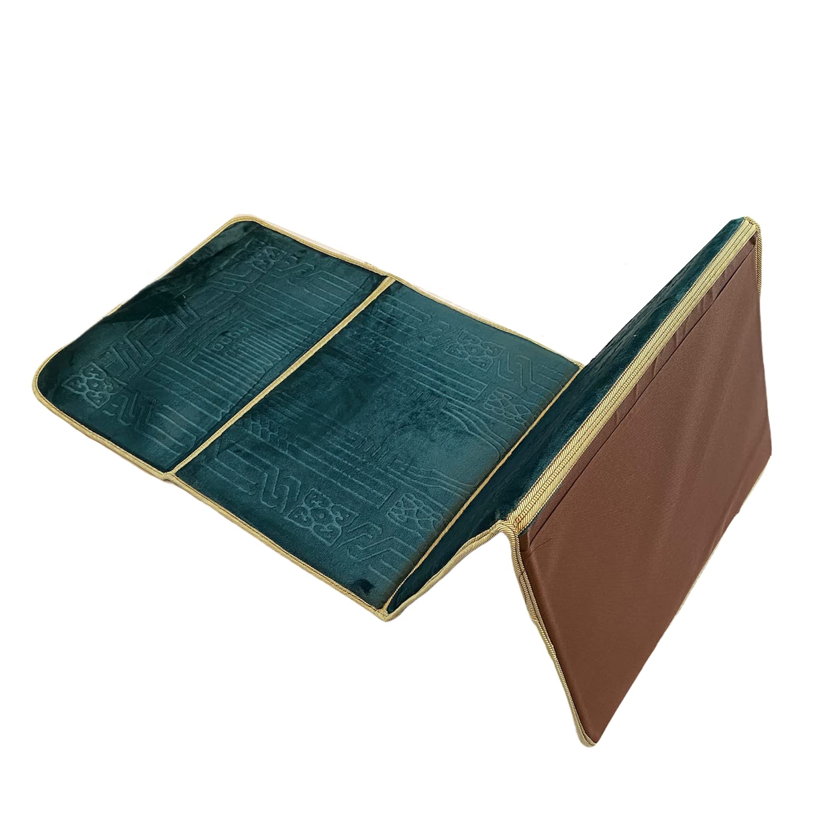 GenericFoldable PrayerMeditation Mat with Back Rest Sajjada Janamaz Dark Green