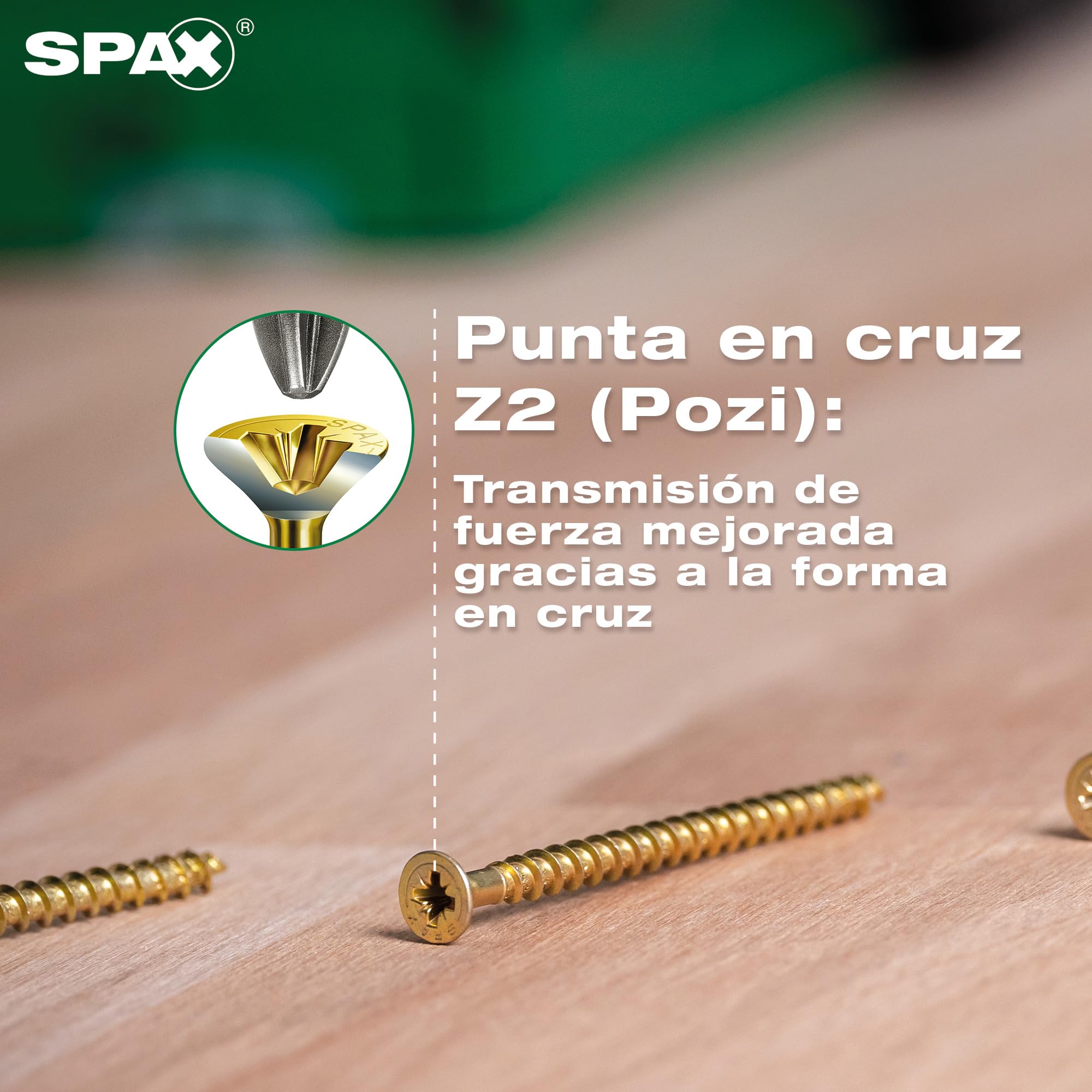 SPAX Tornillo universal 3,5 x 50 mm, 360 unidades - Tornillos para madera, rosca completa, cabeza avellanada, ranura en cruz Z2, 4CUT, recubrimiento YELLOX - 8000000286933