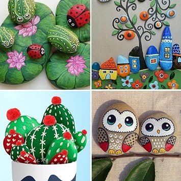 YISZM Large Rocks for Painting, 10PCS River Rocks for Painting, 3-4 Inches Flat Smooth Painting Stones for DIY Arts & Crafting