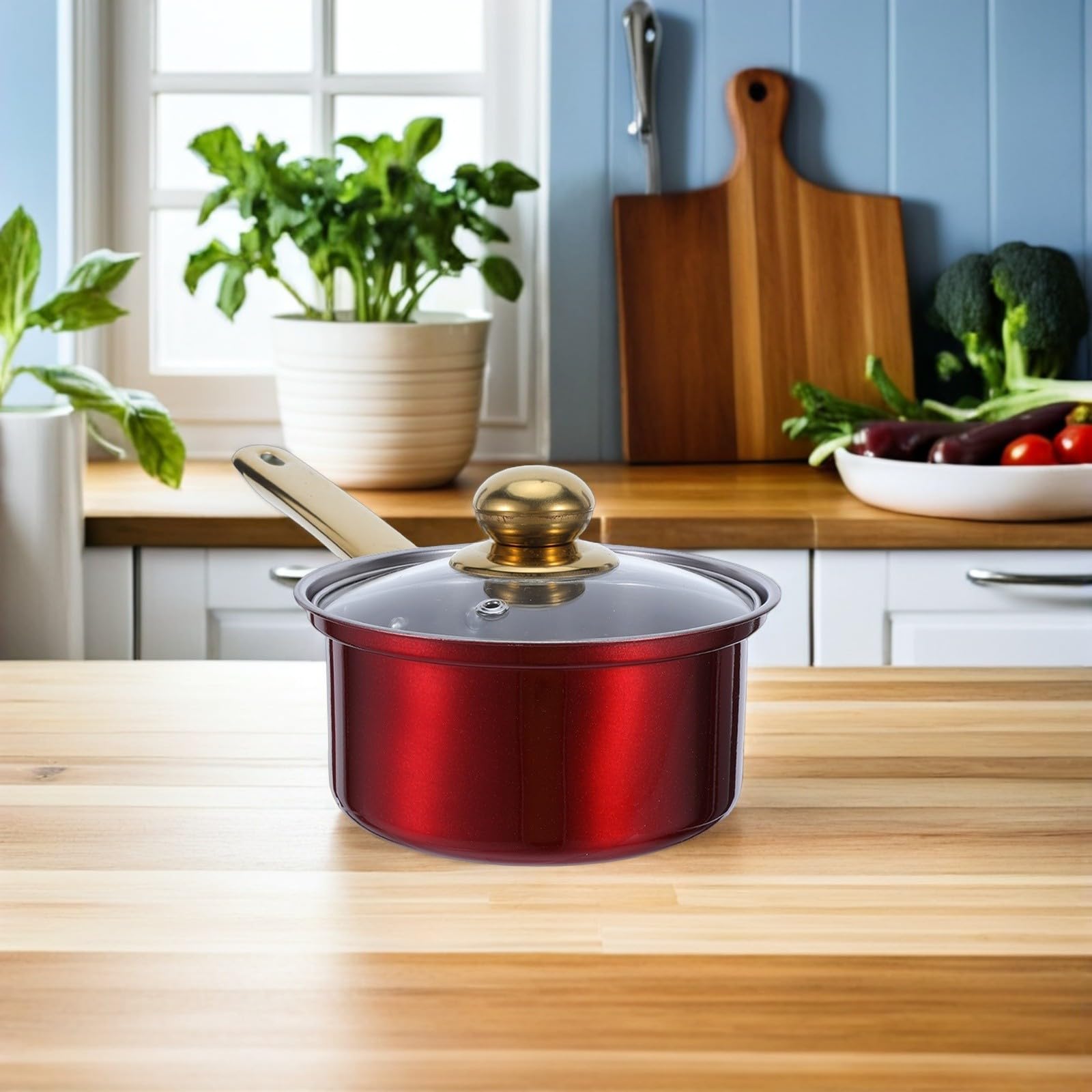 ULTECHNOVO Set Pentole 6 Pezzi in Acciaio Inox per Cucina Domestica e Commerciale, Pentole Resistenti alla Bollitura e Frittura con Coperchi in Vetro Trasparente