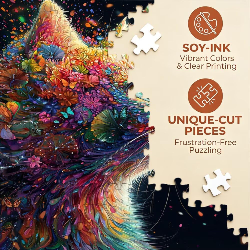 Katze Schmetterling Puzzle 4000 Teile, Klassische Puzzles, Geschicklichkeitsspiel Puzzle für Erwachsene, Puzzlespiele für Die Ganze Familie, Mit Schöner Verpackung, Dekoration Puzzles DX0YL3-633