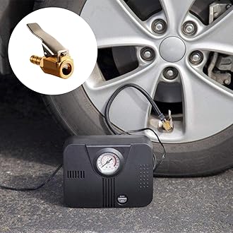 Toolwiz Lock on Air Chuck Inflate Locking with Clip, 1/4 Inch Brass Portable Tire Inflator Nozzle Presta Valve Adapter Tire Chucks Air Compressor Attatchments Hose End with Barb Connector,2pcs