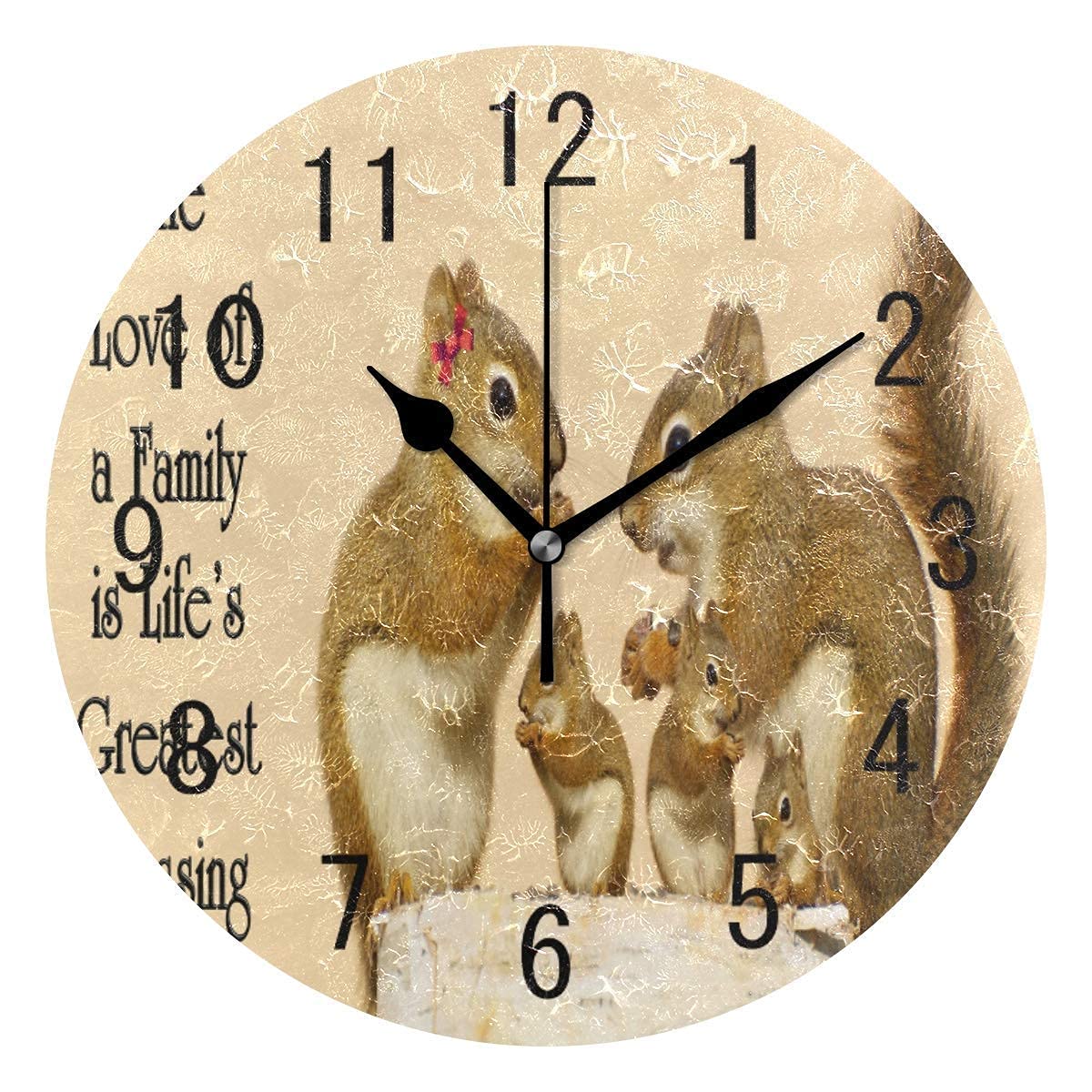 Horloge acrylique écureuil vintage : sublimez votre salon et votre chambre