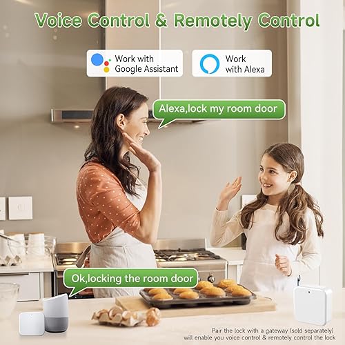 Miniatura 6 de Harfo Cerraduras de puerta inteligentes con huellas dactilares con asas, control de aplicación, juego de cerradura de puerta delantera sin llave,