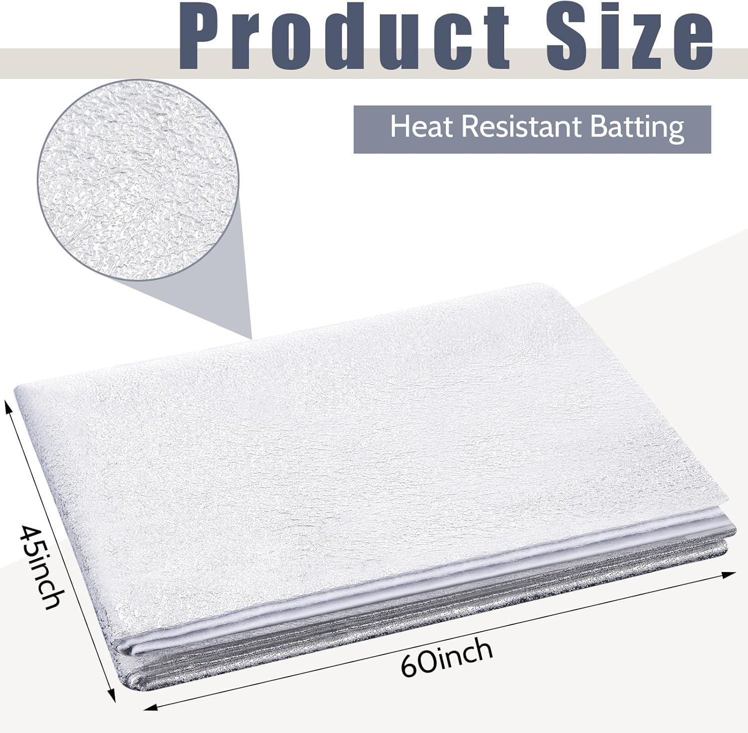 Treela 2 Pcs 45 x 60 Inch Heat Resistant Batting for Potholders Insulating Thermal Lining Batting for Potholders Heat Reflective Fabric
