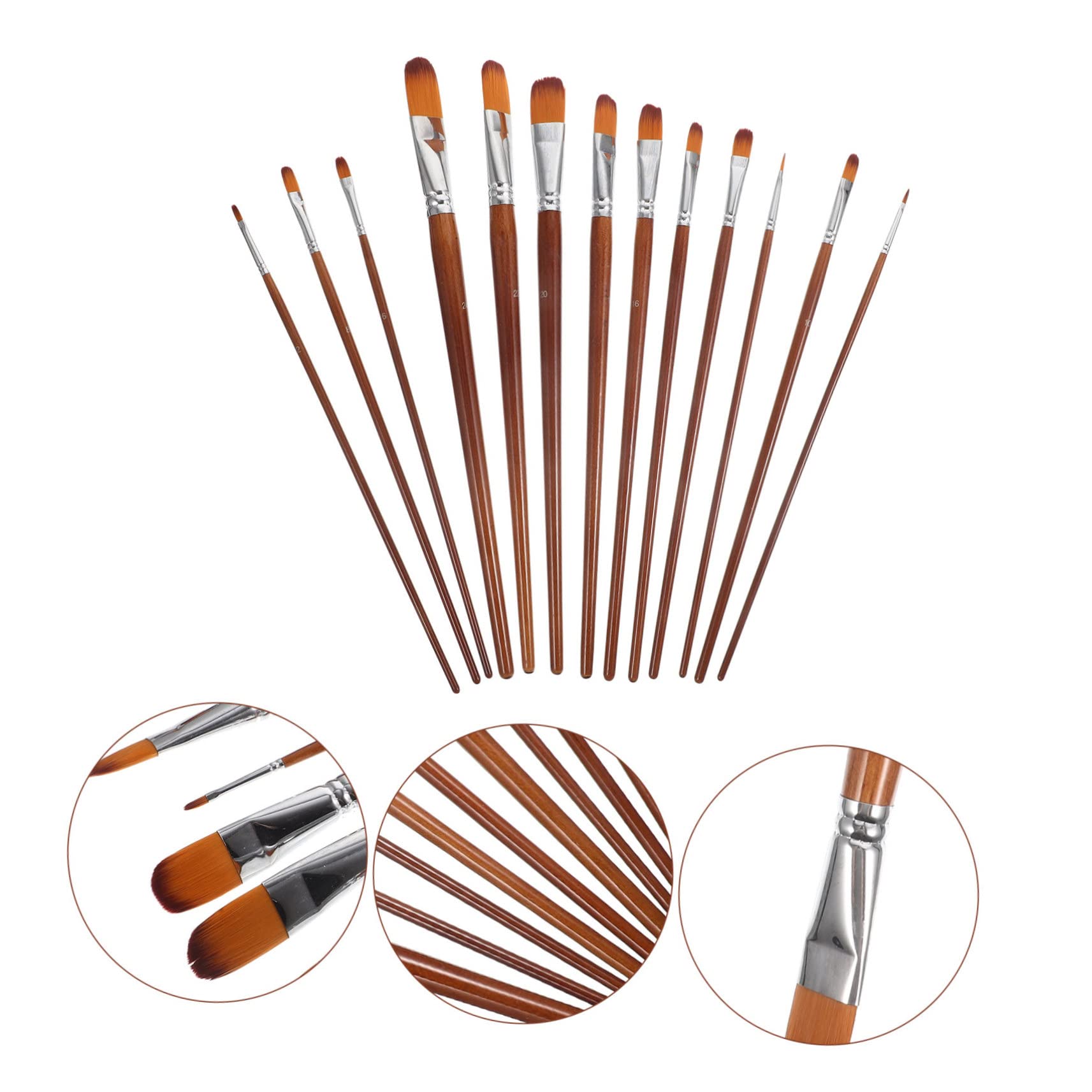 Operitacx 26stücke Teiliges Nylon-pinselset Für Malerei Vielseitige Kunstmalpinsel Für Aquarell Und Ölmalerei Für Schüler Und Künstler