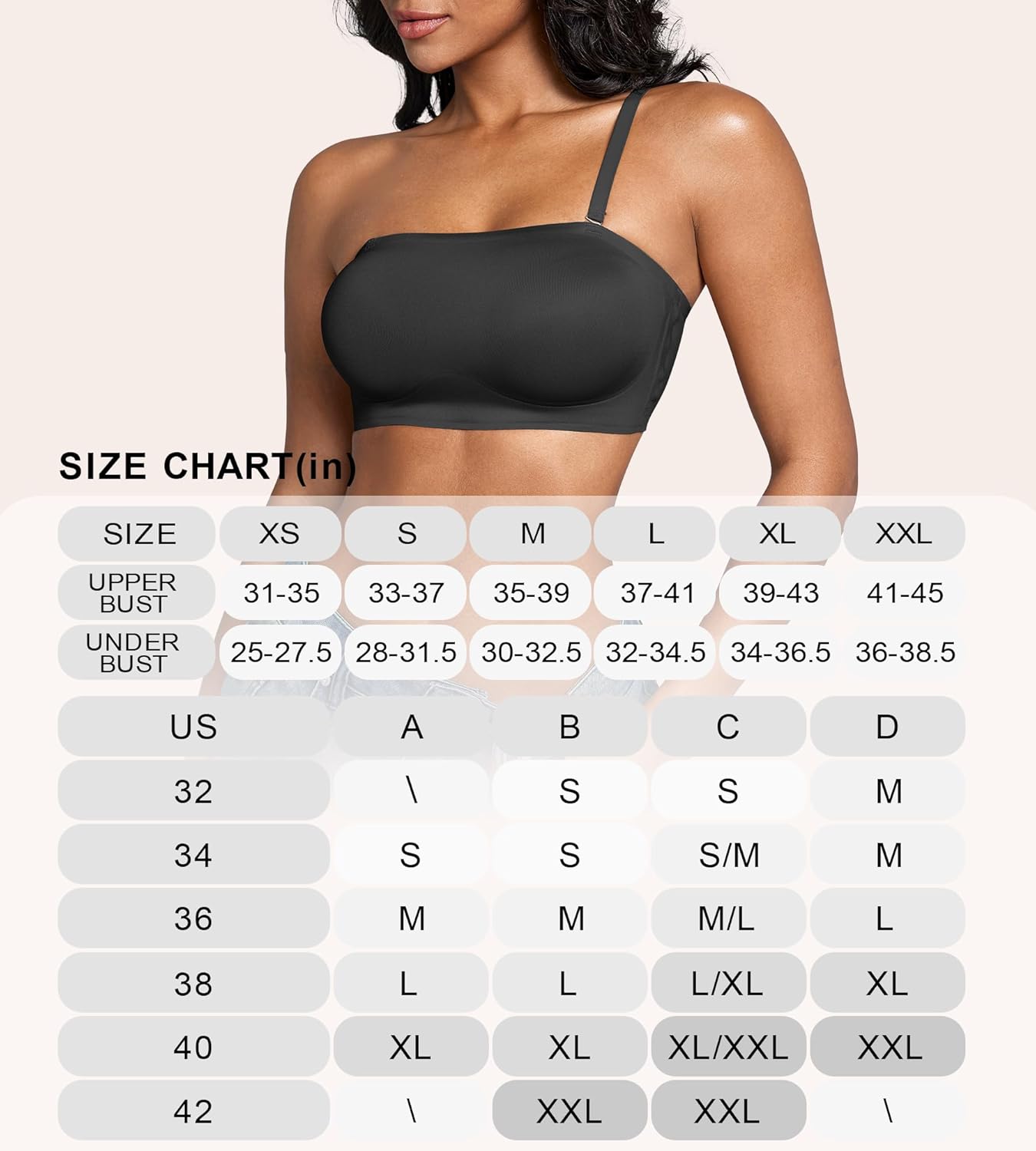 DEANGELMON Strapless Bras for Women Non-Slip Silicone Bandeau Seamless Tube Top Bralette Comfy Non Padded Stretchy Stylish - Image 7