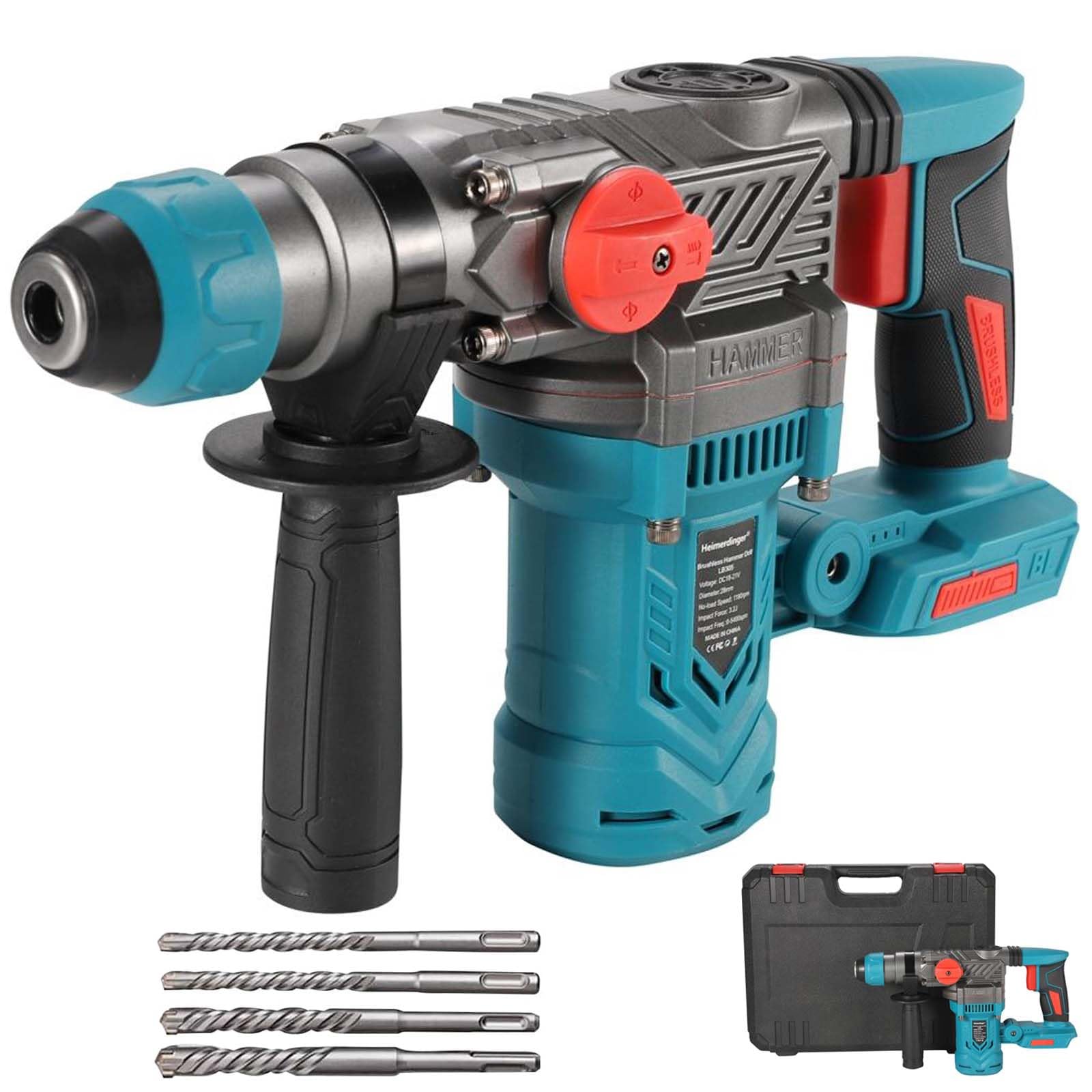 Brushless Rotary Hammer Drill for Makita 18V Battery, 3.2J SDS-Plus