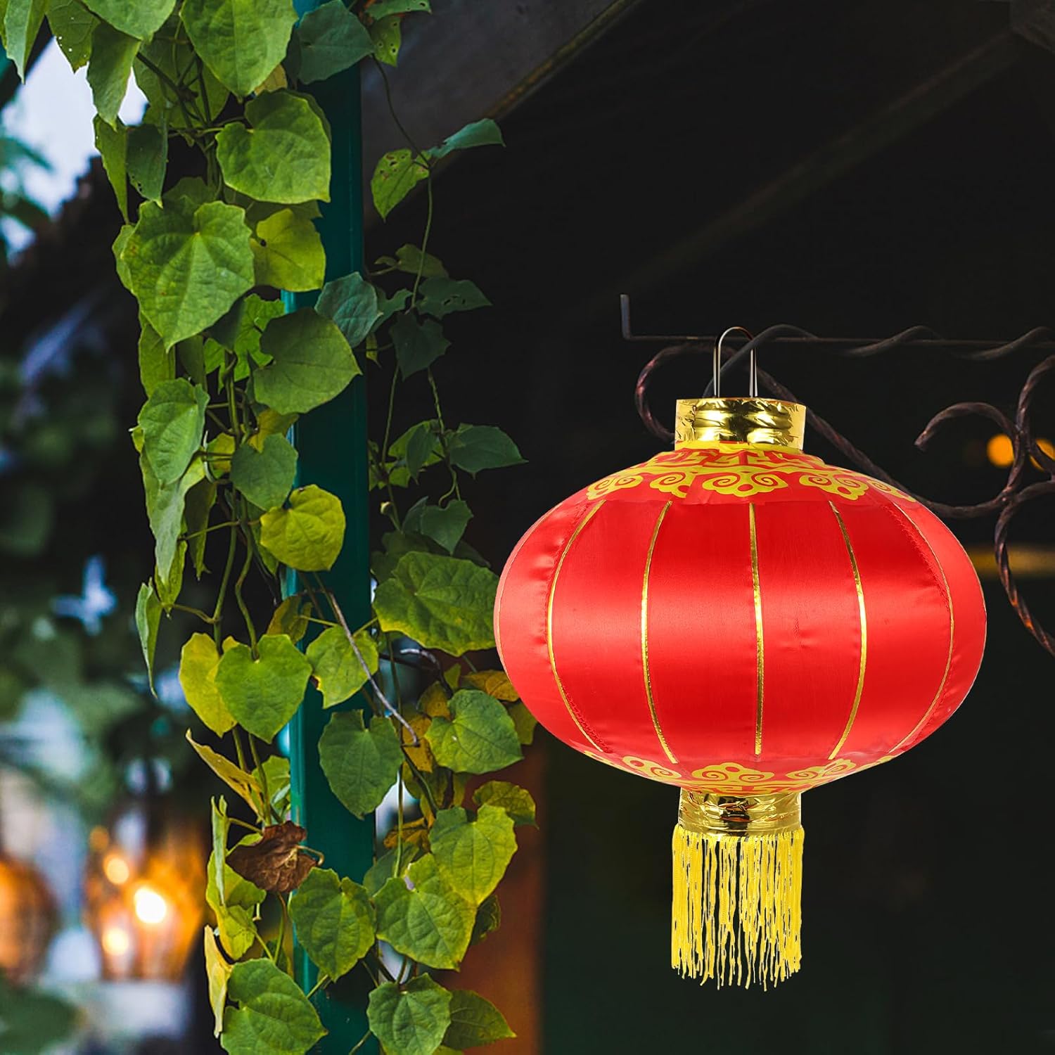 2pcs Red, 2025 New Year 18.8in Large Silk Lantern Lunar Year Outdoor Red Lamp Hanging Decorative for New Year Spring Mid Autumn Festival Wedding Celebration