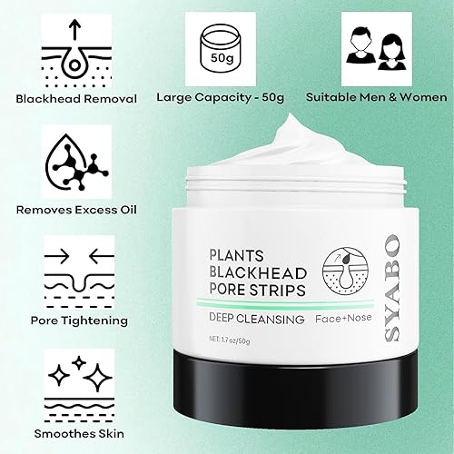 Miniatura 6 de Removedor de puntos negros, tiras de poros de nariz para puntos negros, limpieza profunda, máscara de eliminación de cabeza negra para cara con 100