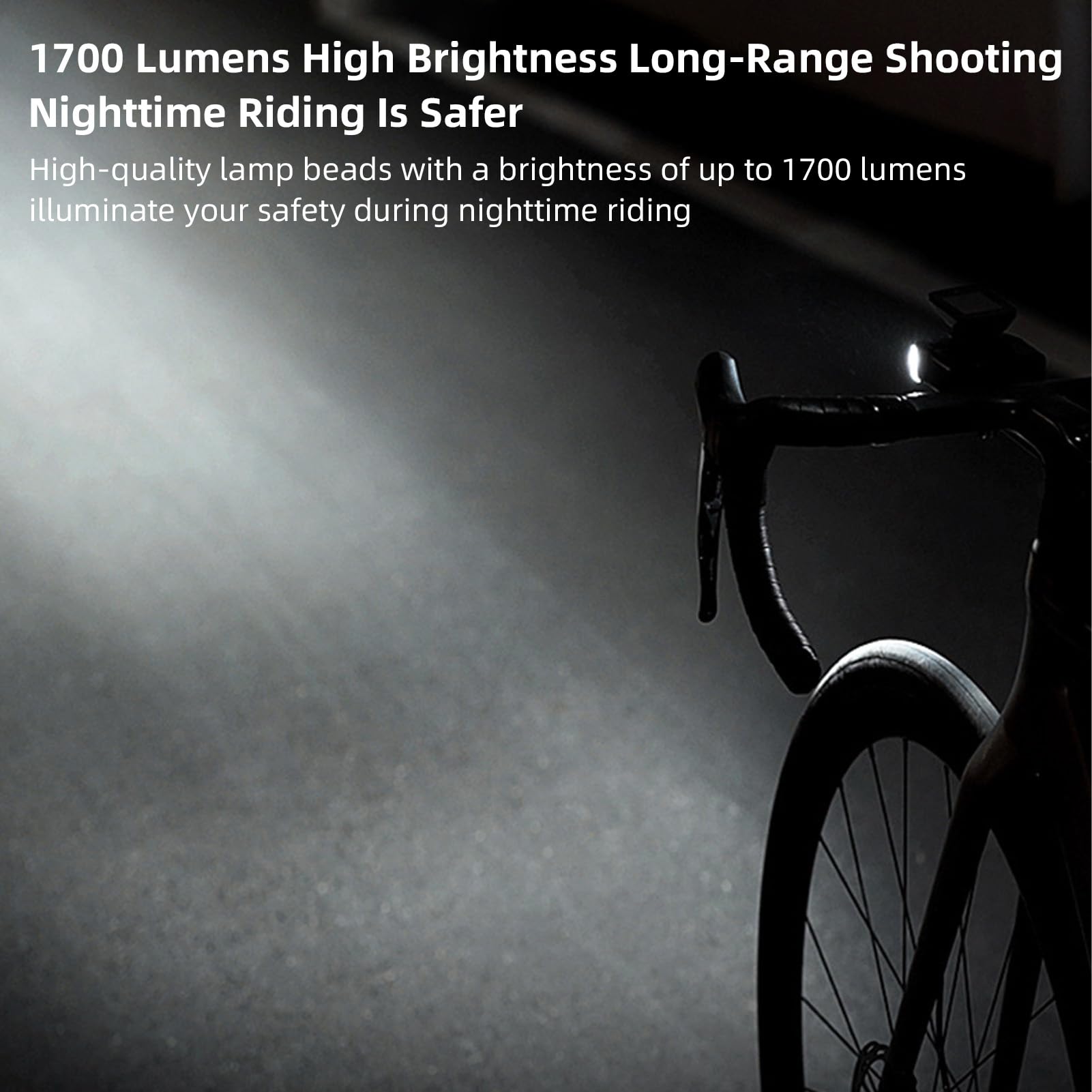 Luces de Bicicleta Recargables 1700LM Luces LED Superbrillantes para Bicicleta Antideslumbrantes Faros Delanteros para de Noche, Carretera, Montaña, Ciudad, Tipo Manillar, Aleación Aluminio,