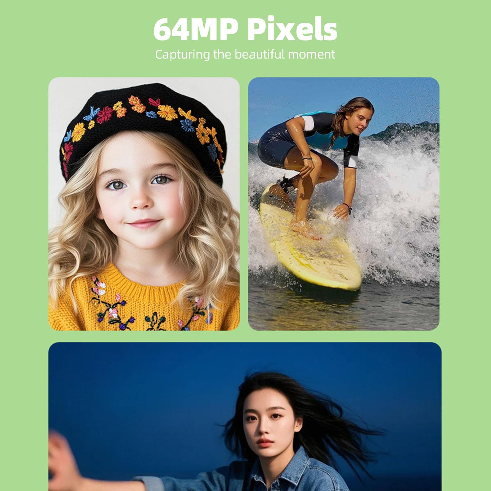 Annadue Fotocamera Digitale per Fotografia, Videocamica da 6k da 64 MP con Schermata di Lancio da 3,0 Pollici, Zoom Digitale 16x, Fotocamera Mirrorless Autofocus per Fotografia (BLACK)