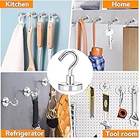 Vista 7 de MIKEDE - Ganchos magnéticos, ganchos magnéticos de alta resistencia de 85LB+ para crucero con revestimiento epoxi para refrigerador, ganchos