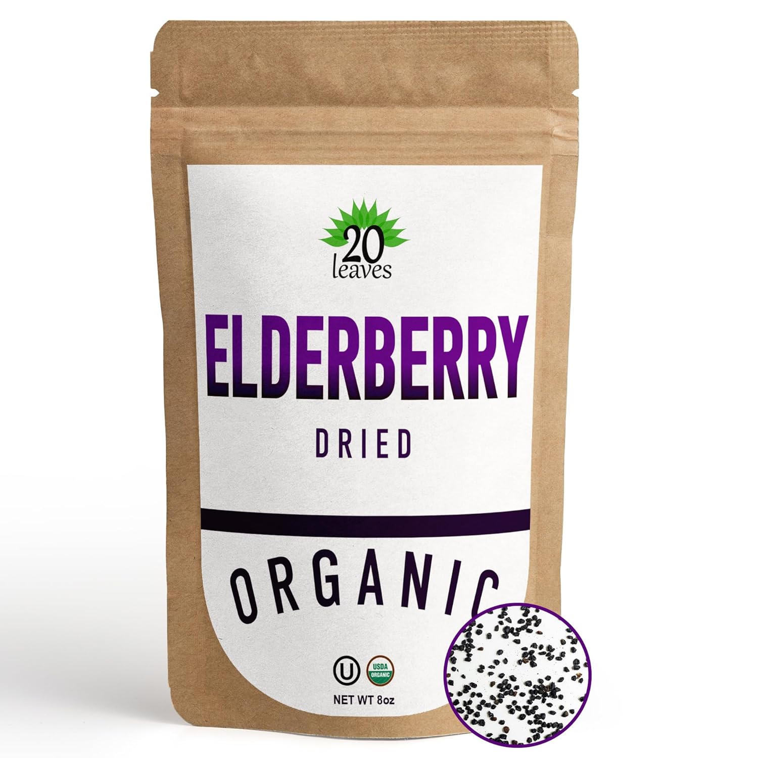Dried Whole Elderberries 100 Certified Organic European