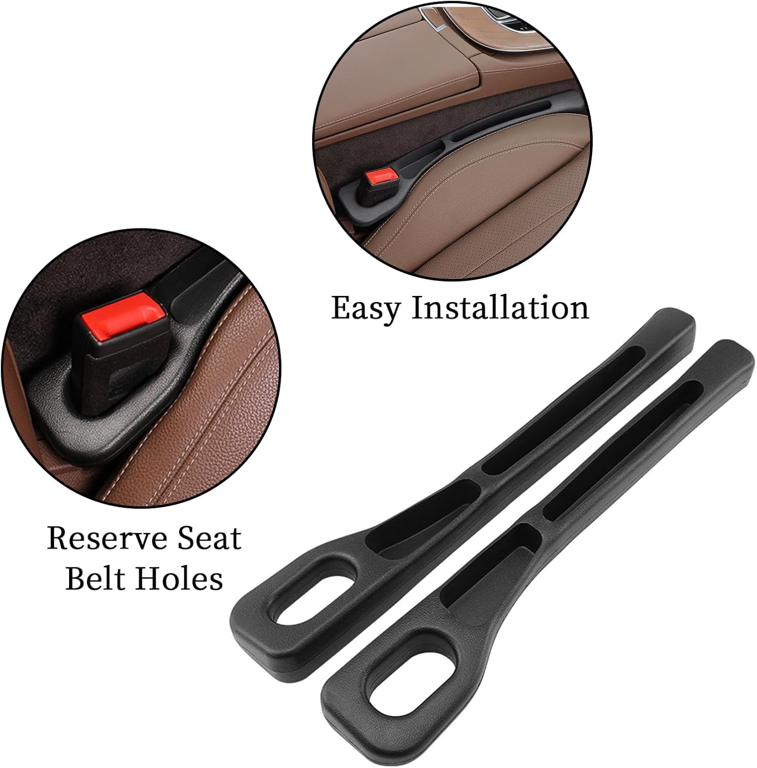 CarFrill 2Pcs Car Seat Gap Filler with 2 Storage Tank, Gap Stopper No Drop Seat Guard Car Seat Crevice Blocker Compatible with All Cars - Image 3 thumbnail