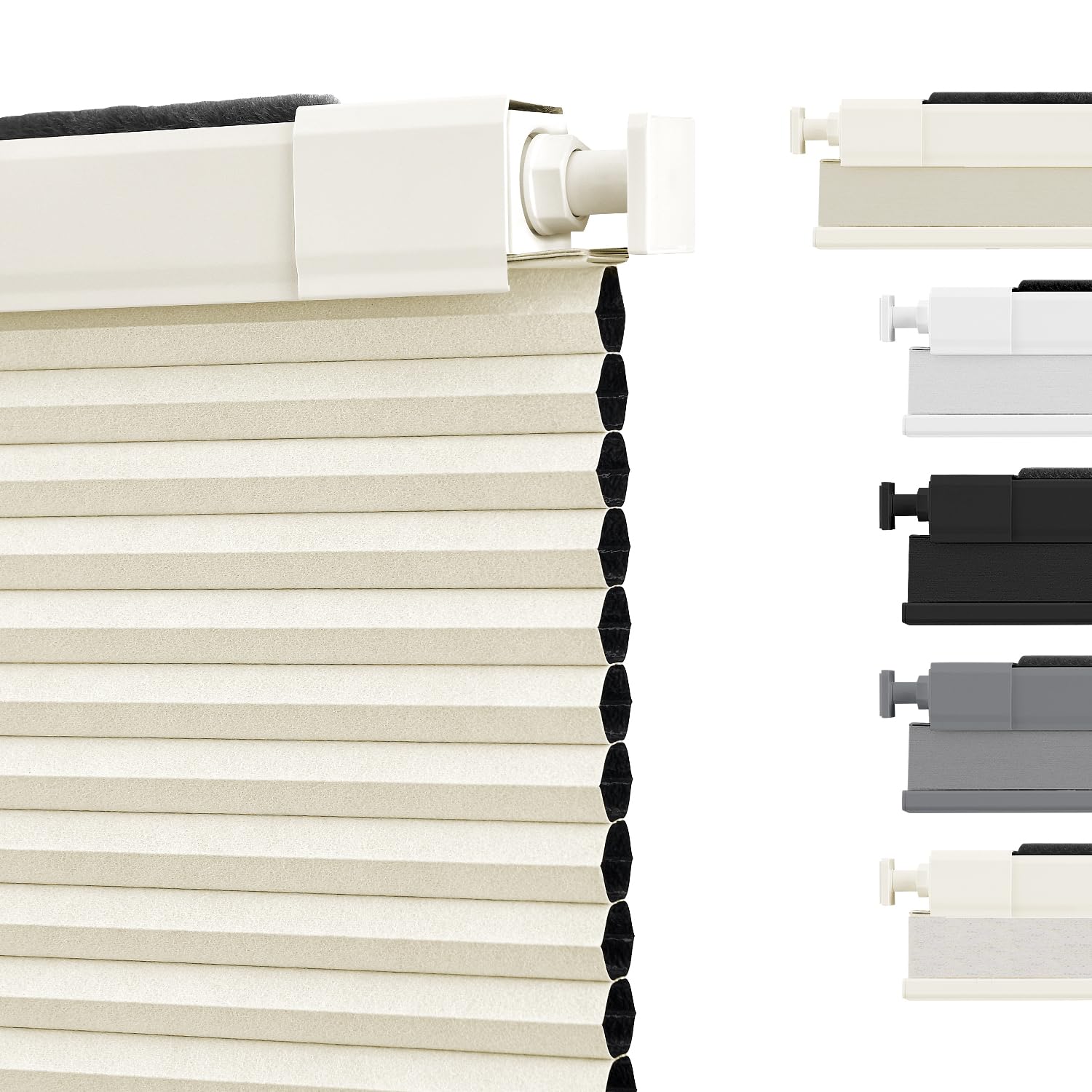 Photo 1 of SUNOFF Cordless No Drill Blackout Cellular Shades, 37" W x 64" H, Beige