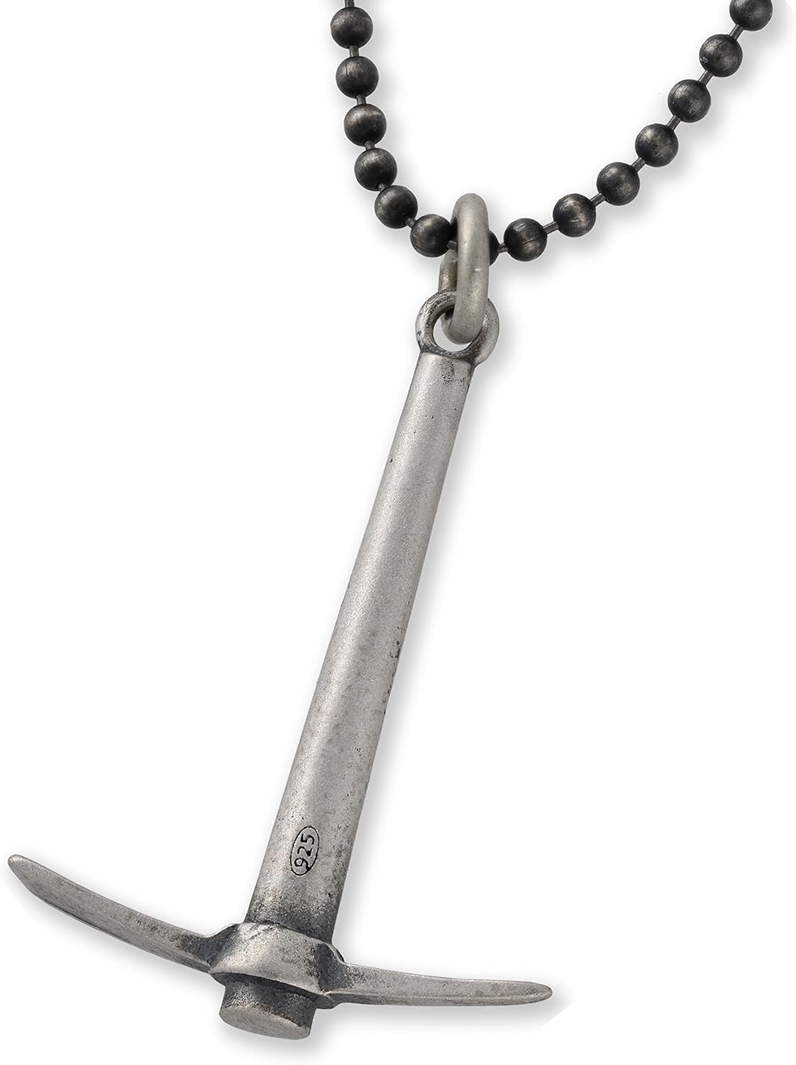 Men's Axe Pendant Forged in Oxidized Sterling Silver with Velvety Finish - Bold Tool Symbol Perfect for Builders, Craftsmen and Gold Diggers - Handmade by Emmanuela