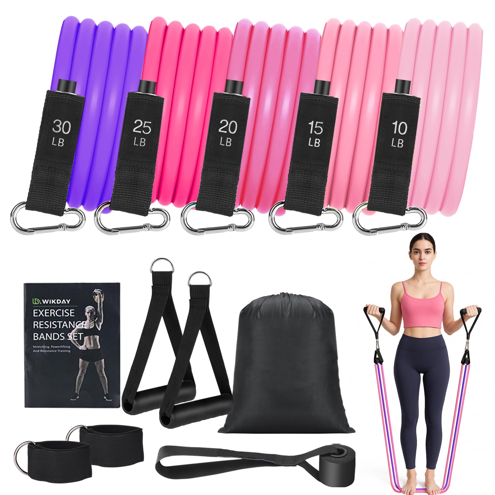 WIKDAY Resistance Bands with Handles for Exercise,beginners