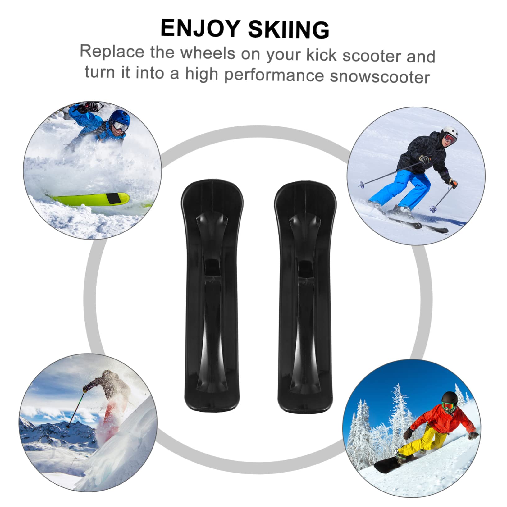 Accesorio para Patinete Trineo de Nieve Negro PE Resistente