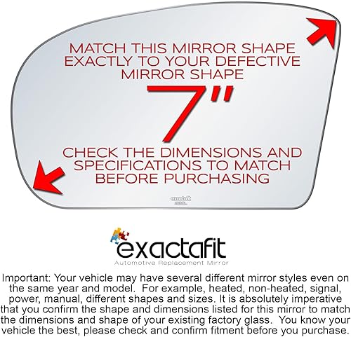 Miniatura 2 de exactafit 8138L - Reparación de cristal para espejo lateral del conductor compatible con Mercedes Benz C230 C240 C280 C320 C350 C32 C55, 2003-2009