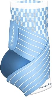 Ankle Brace – Adjustable Compression Support Sleeve for Plantar Fasciitis, Sprained Ankle, Tendonitis, Injury Recovery – Breathable, One Size Fits Most, for Men & Women (Light Blue)