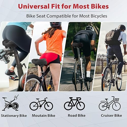 Miniatura 3 de Asiento de bicicleta de gran tamaño compatible con Peloton Bike/Bike+, asiento de bicicleta extra ancho y cómodo para mujeres y hombres, repuesto