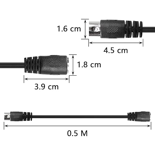 Miniatura 4 de SinLoon Cable de extensión MIDI Din de 20 pulgadas, MIDI 5 pines DIN macho a hembra Audio MIDIat Cable adaptador para teclado MIDI (sintetizador,