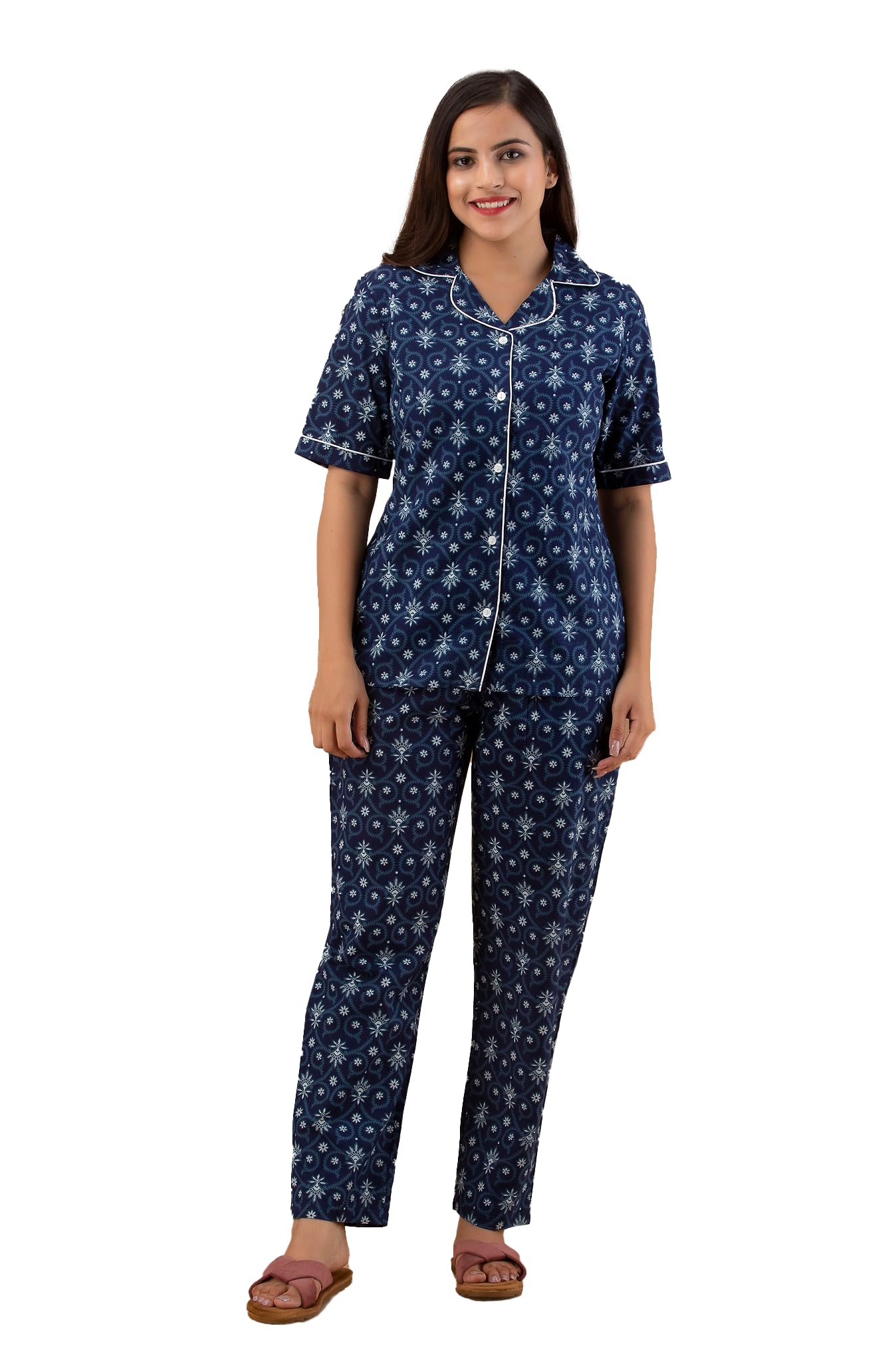 Women's Pure Cotton Regular Nighty Cotton Night Suit Jaipuri Nighty Jaipuri Night Suit-picture-31