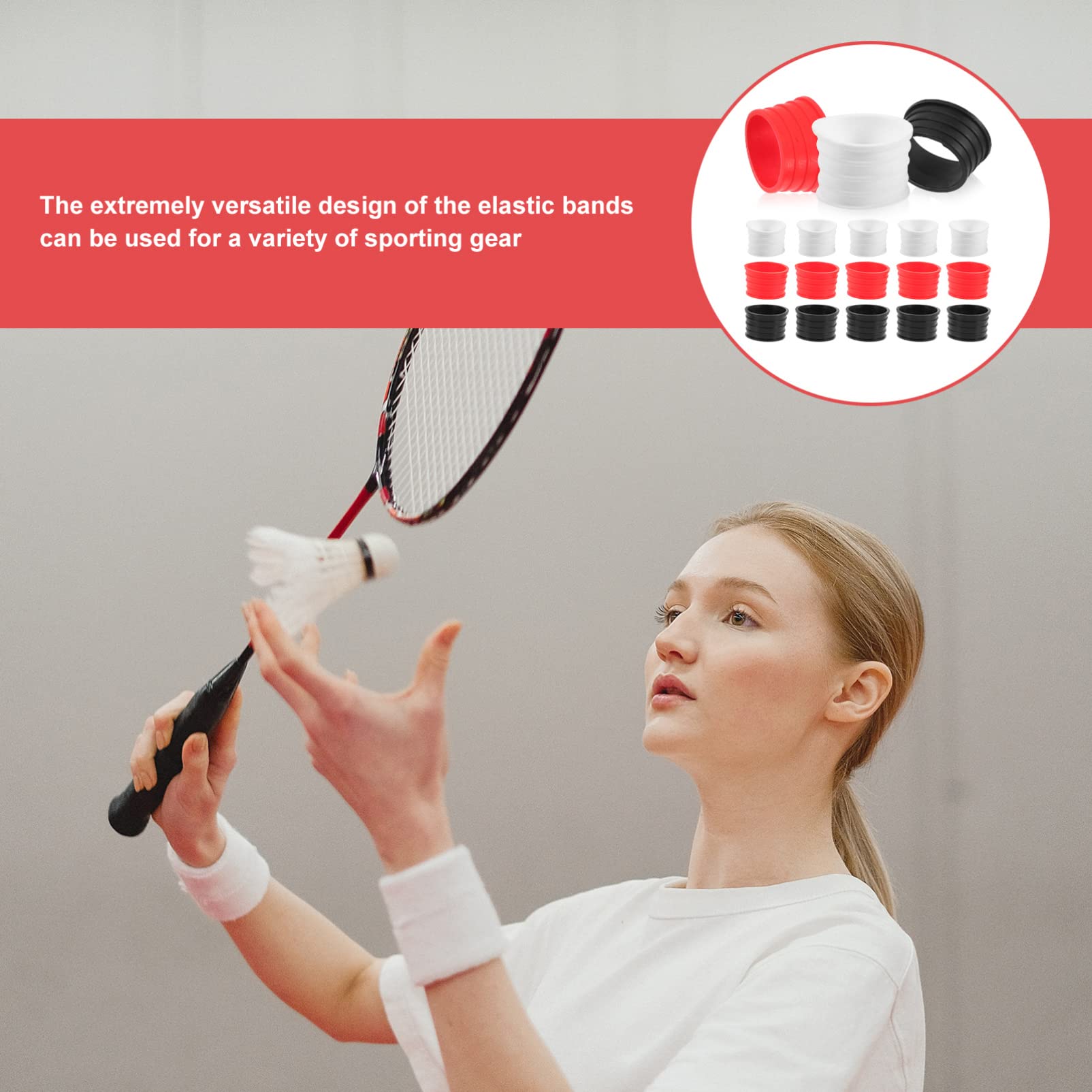 BESTonZON Grip per Racchette Tennis E Badminton Protezione Antiscivolo Riutilizzabile Accessori Professionali per Racchette Compatibile con Vari Sportivi 15 * 2