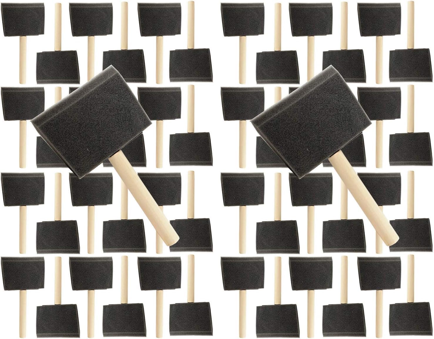 Pro Grade - Foam Brushes - 4 Inch - 24 Piece Poly Foam Brush Set (Pack of 2)