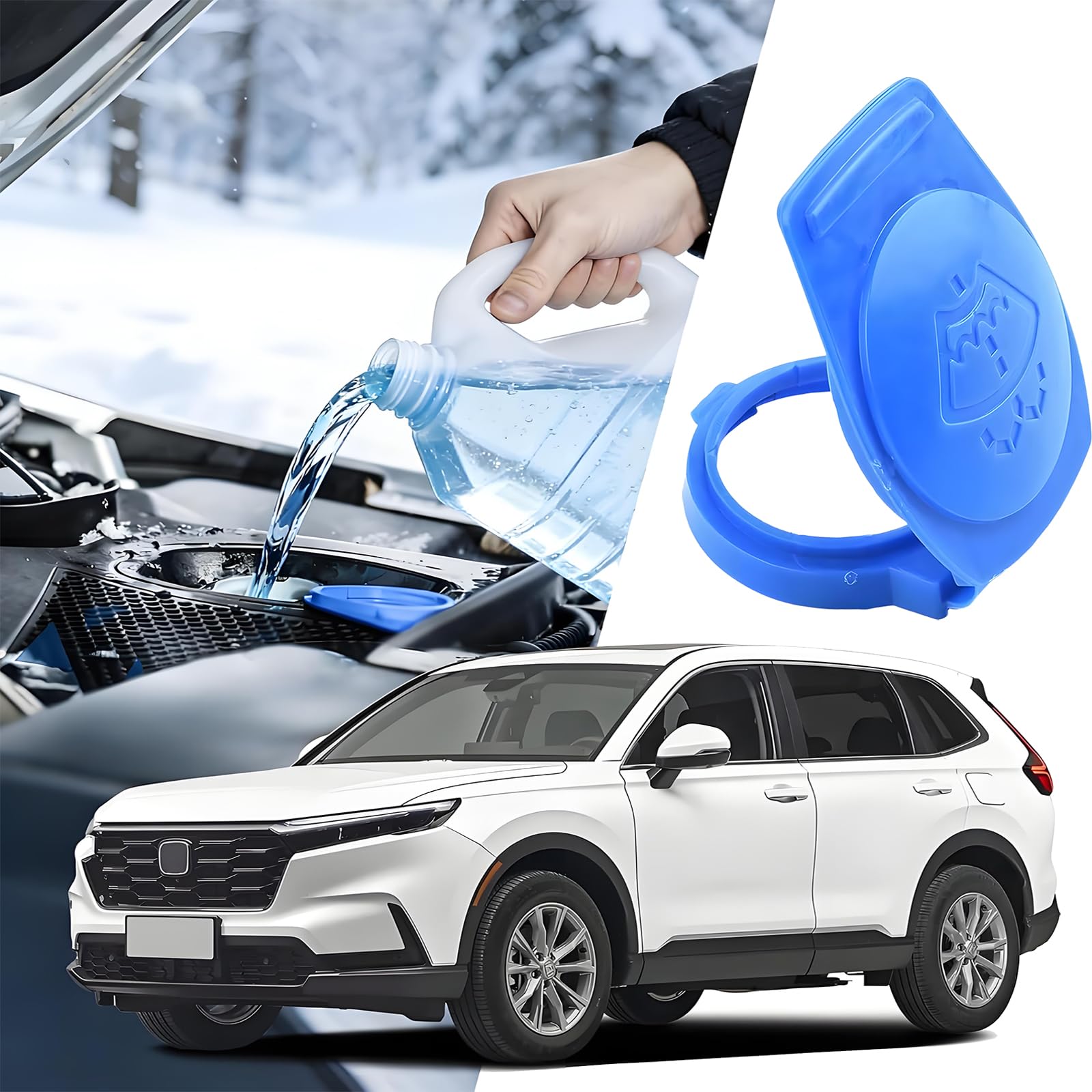 Tapas de Tanque Limpiaparabrisas, 2 Piezas Tapa de deposito liquido limpiaparabrisas,Tapa para Depósito de Agua 3Q0955455 Para la Tapa de Cierre de Depósito para líquido Limpiaparabrisas - 5