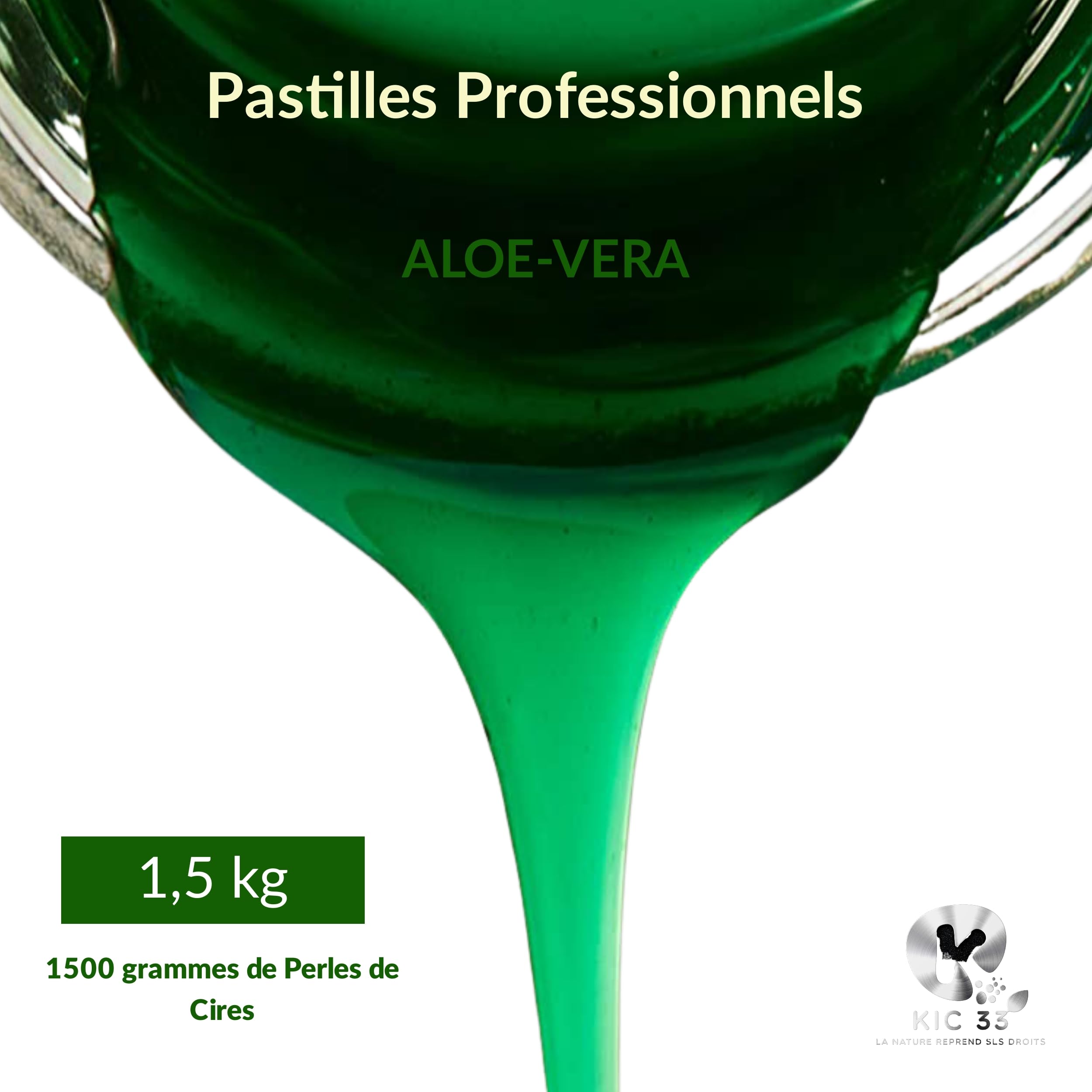 Perle de Cire Aloé-véra 1kg+500g Wax Bille de chauffe cire-professionnelle-sans bandes et appareil poils-Femme et Homme pour le corps entier-visage-jambe-aisselles-soucis-peau sensible intime.