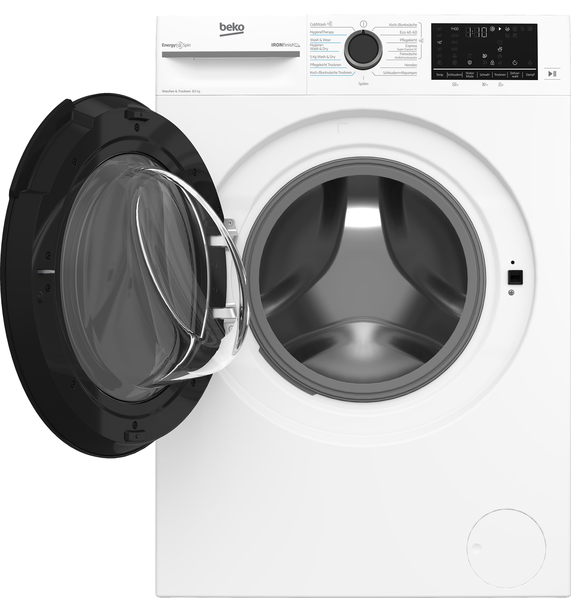 Beko BM3DT4844W1 Waschtrockner Frontlader 8 kg Waschen 5 kg Trocknen 1400 U/Min SteamCure ProSmart Inverter Motor Weiß