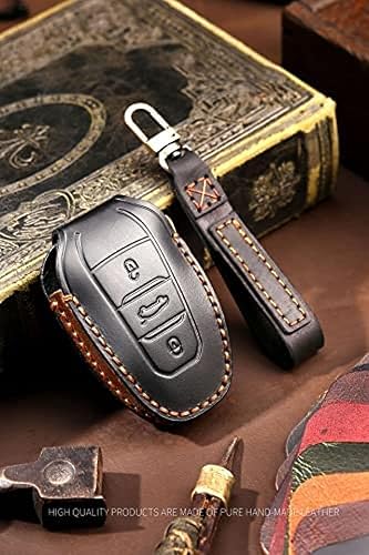 Miniatura 6 de SAIQIAN Car Key Case Su-itable for Pe-ugeot 308 408 508 208 2008 3008 4008 5008 for Cit-Roen C1 C2 C3 Ca-ctus DS3 DS4 DS5 DS6 Leather Key Chain