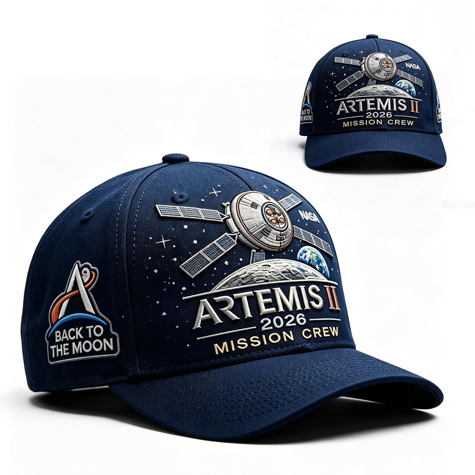 Feliciay Artemis II Lunar Mission Commemorative Cap, 2026 Back to the Moon Space Hat, Astronaut Theme Baseball Cap, for Space Explore Multicolour