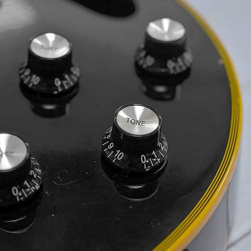 Miniatura 5 de Sombrero de plástico estilo 2 volumen y 2 tonos de control de velocidad juego para Gibson Les Paul guitarra eléctrica reemplazo negro