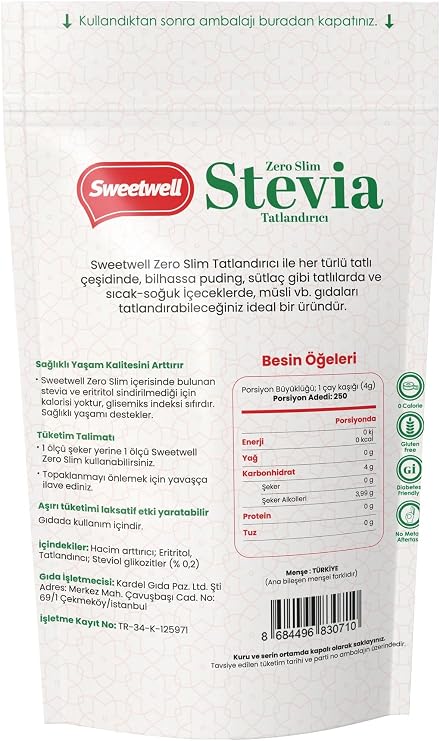 Sweetwell Zero Slim Stevia & Erythritol Sweetener 1 Kg x 3 Sugar Free, 0 Calories, Keto and Vegan Compatible