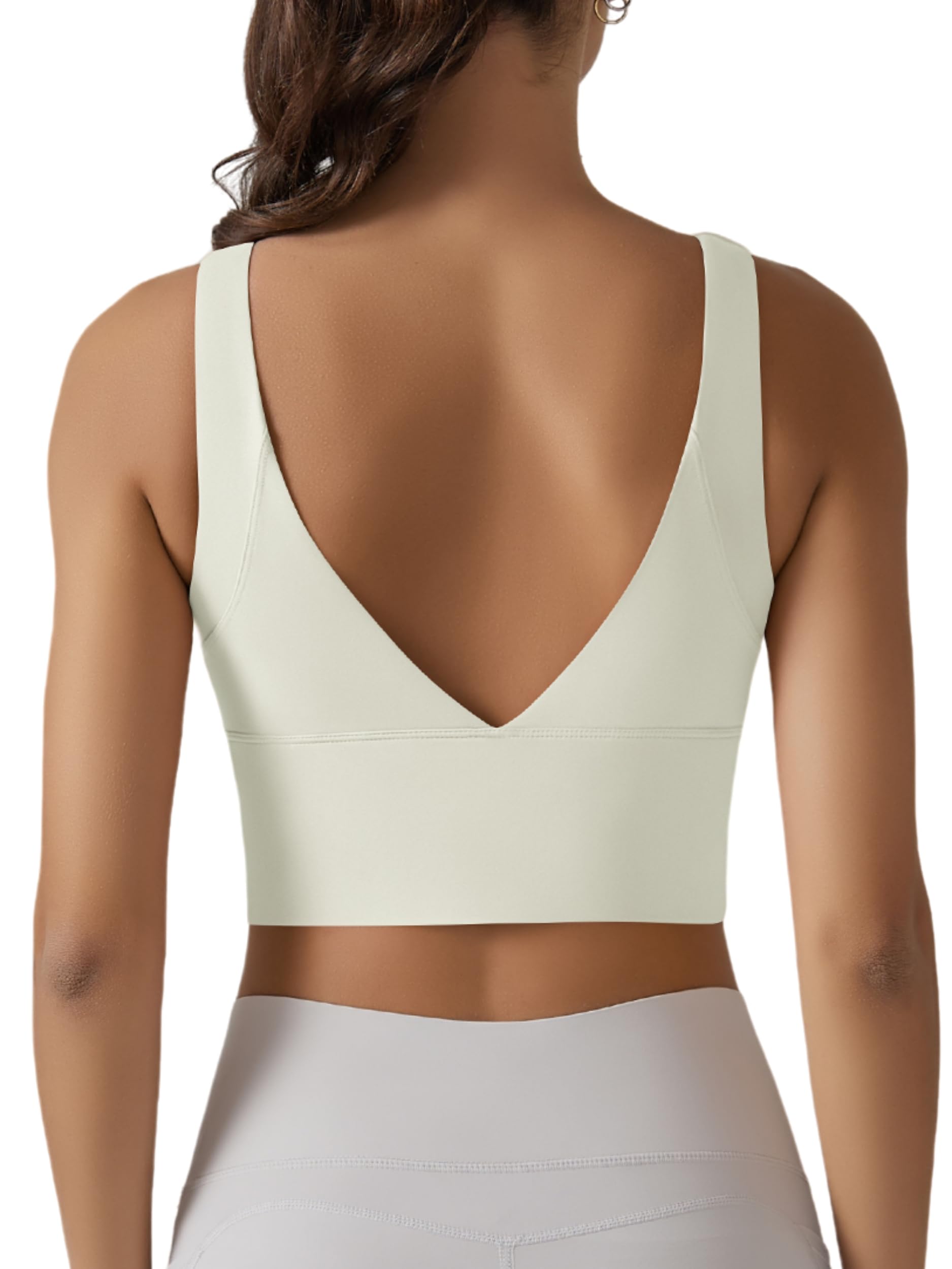 IDOPIP Reggiseno sportivo da donna: forte tenuta, senza cuciture, senza ferretto, reggiseno push up crop top, elastico per il benessere, senza stiratura, morbido fitness, corsa, jogging, profondo, V