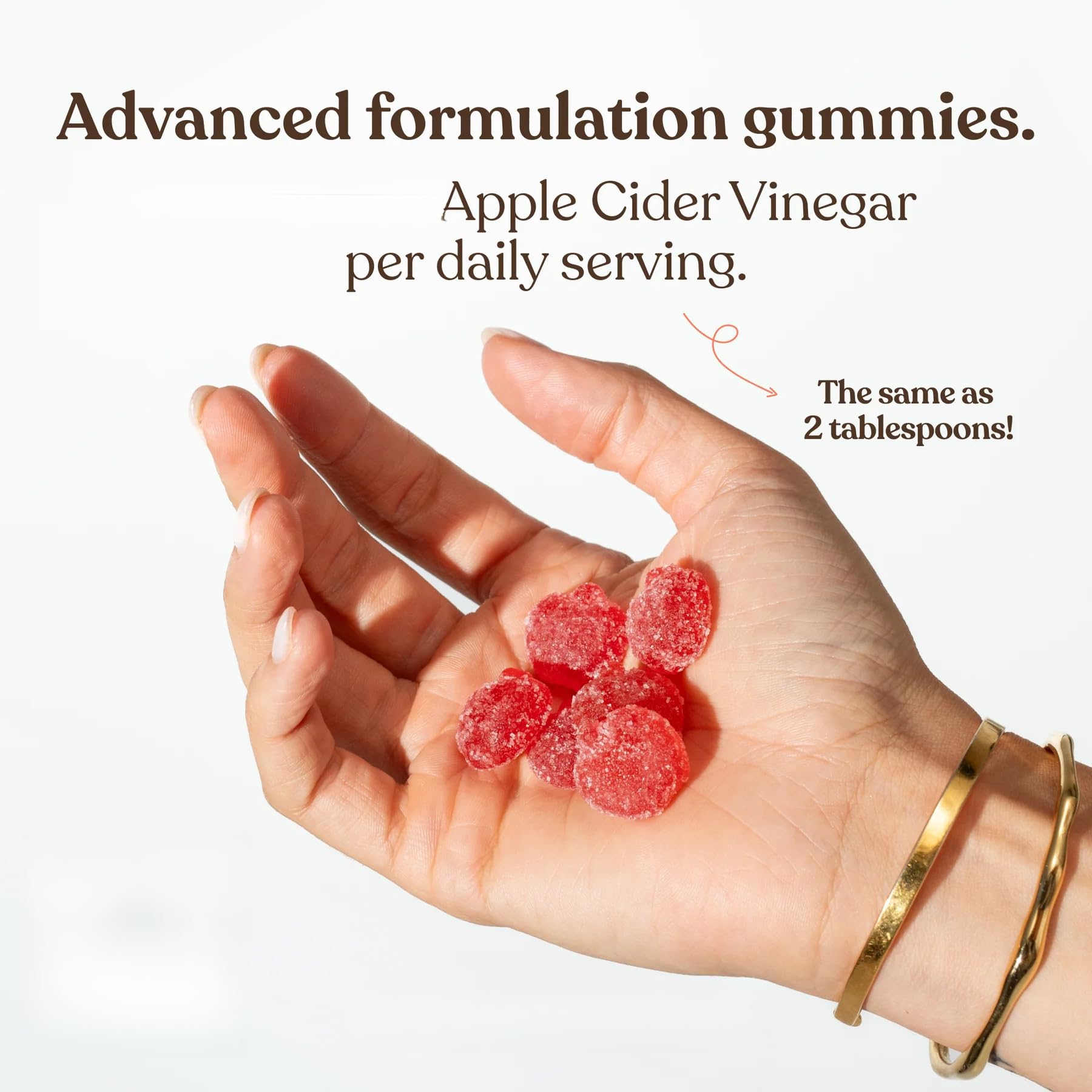 2PCS, Gomitas de vinagre de sidra de manzana, para hombres y mujeres | Apoya el cabello, la piel y las uñas, el equilibrio general e interno.