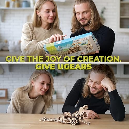 Miniatura 5 de UGEARS Dragster - Kit de modelo de coche - Top Fuel Dragster Model Kits 3D Puzzle con potente motor de resorte, kits de autos de carreras de