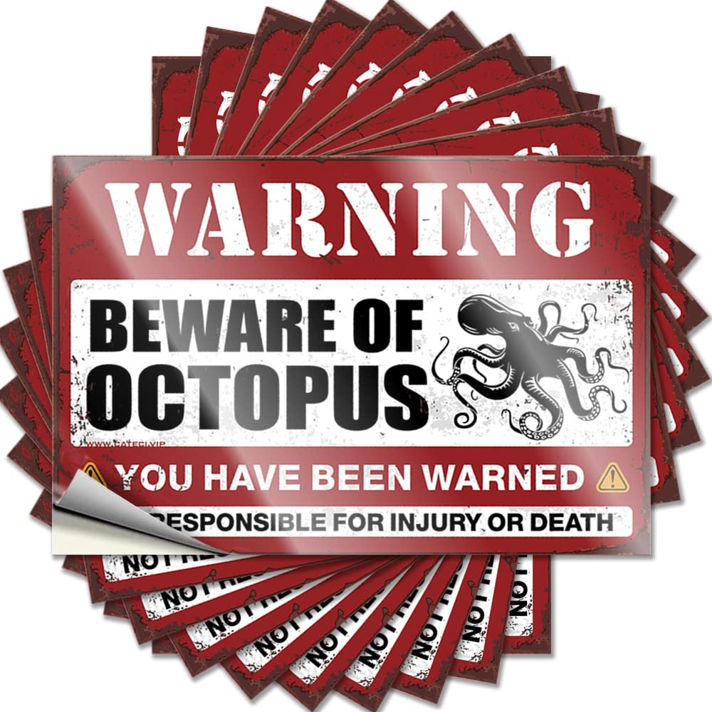 Bumper Case Autumn Beware of Octopus for Teacher - Bathroom Stuff Easy Peel Removable(6X9CM)