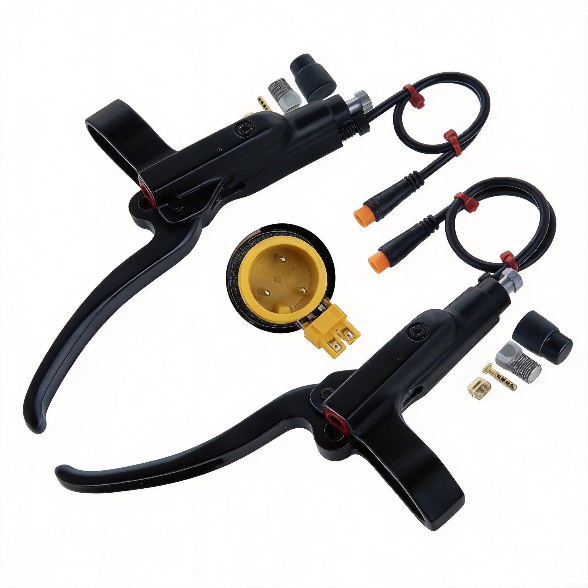 GT267 - Leva del freno idraulico per E-bike, kit di installazione del freno Ebike, con struttura integrata del cilindro dell'olio a 3 poli e attacco manubrio da 22 mm