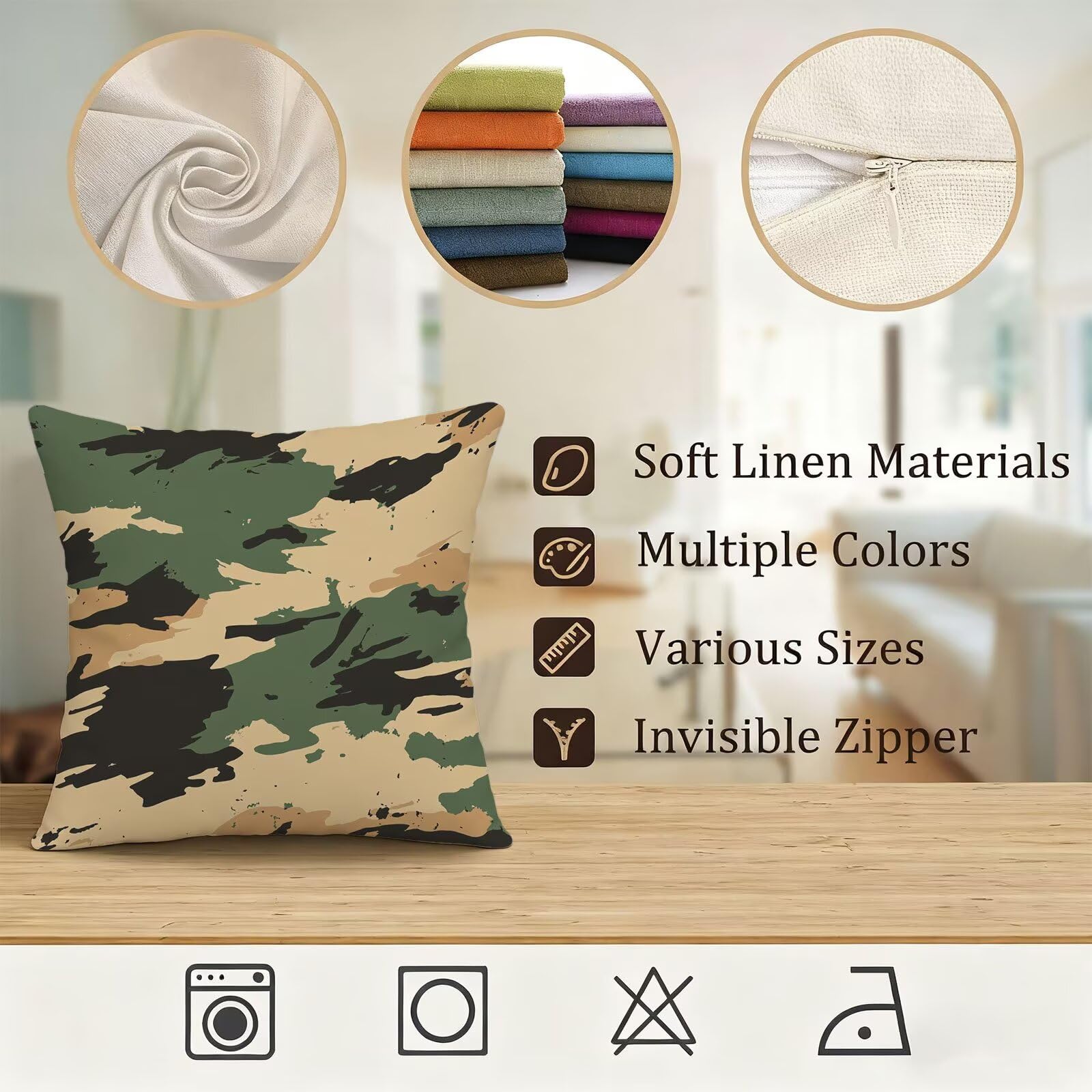 Verde Federe Cuscini Divan 60x60 Beige Federe Cuscino Letto Super Morbido Copricuscino Letto Set di 4 Cuscini Divano Decorazioni Autunnali Copricuscini Arredamento Casa, per Sedia Giardino E - 579