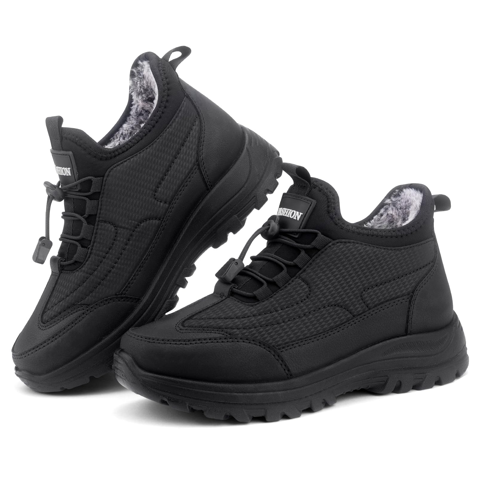 STUNAHOME Winter Boots for Women Waterproof Slip On Snow Boot Fur Warm - Walking Comfortable Ankle Boot for