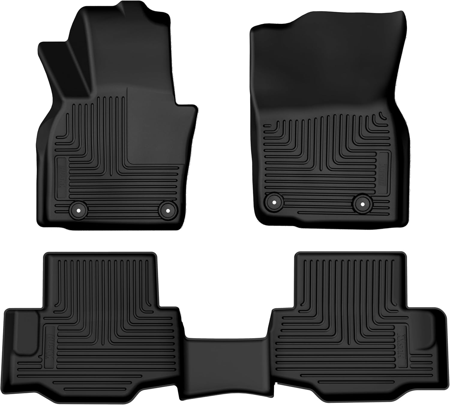 Husky Liners Weatherbeater Floor Mats | Fits 2024 Mazda CX-90 | Front & 2nd Row, 3-pc Black - 95481