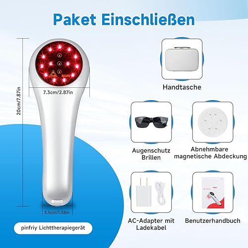 Miniatura 7 de pinfriy Dispositivo de terapia de luz roja para hombro, espalda, rodilla, articulación, alivio del dolor muscular, (3 * 808nm+13 * 650 nm) con